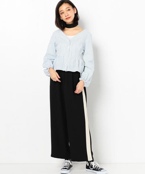 Another Edition(アナザーエディション)の「サッカーストライプブラウス/ AEMFC SUCKER ST BLUS(シャツ/ブラウス・レディース・ライトブルー/ネイビー・FREE)」の9枚目の写真