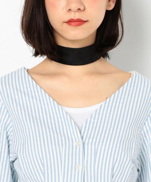 Another Edition(アナザーエディション)の「サッカーストライプブラウス/ AEMFC SUCKER ST BLUS(シャツ/ブラウス・レディース・ライトブルー/ネイビー・FREE)」の10枚目の写真