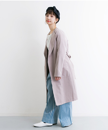 MERLOT | ウエストリボンノーカラーフレアコート501-6591TK(その他アウター)