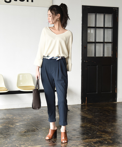 Luz Llena (philter)（ラズレナ　フィルター）の「[ポンチ素材]テーパードパンツ（その他パンツ・レディース・オフホワイト/グレー/ブラック/オリーブ/ネイビー・MEDIUM/LARGE）」の15枚目の写真