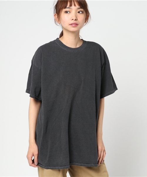 archives(アルシーヴ)の「ピグメントBIG T-shirts(Tシャツ/カットソー・レディース・マスタード/ブラック/オフホワイト・MEDIUM)」の3枚目の写真