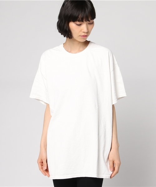 archives(アルシーヴ)の「ピグメントBIG T-shirts(Tシャツ/カットソー・レディース・マスタード/ブラック/オフホワイト・MEDIUM)」の7枚目の写真