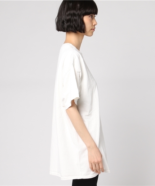archives(アルシーヴ)の「ピグメントBIG T-shirts(Tシャツ/カットソー・レディース・マスタード/ブラック/オフホワイト・MEDIUM)」の8枚目の写真