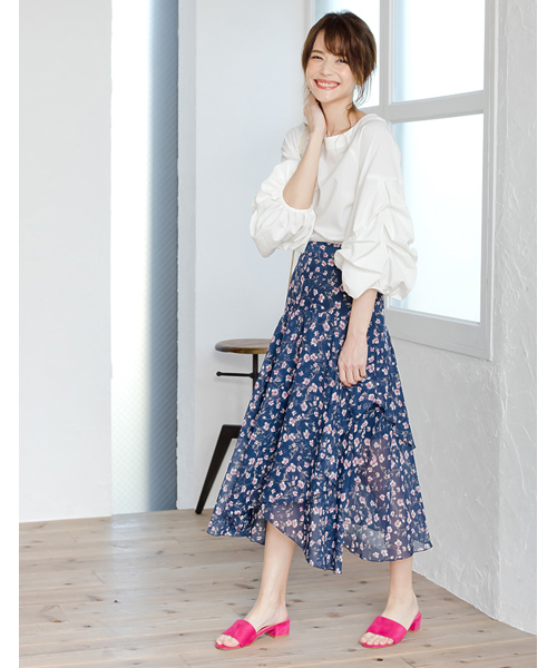 Re:EDIT（リエディ）の「[たっぷりしたボリューム感が今年らしい]袖コンシャスワイドネックブラウストップス/シャツ・ブラウス[リエディ]（シャツ/ブラウス・レディース・ホワイト/ブラック系その他・MEDIUM/LARGE）」の4枚目の写真