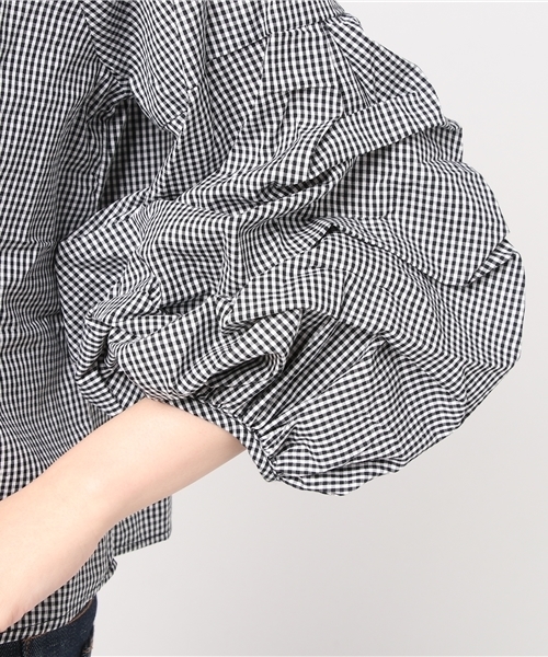 Re:EDIT（リエディ）の「[たっぷりしたボリューム感が今年らしい]袖コンシャスワイドネックブラウストップス/シャツ・ブラウス[リエディ]（シャツ/ブラウス・レディース・ホワイト/ブラック系その他・MEDIUM/LARGE）」の13枚目の写真