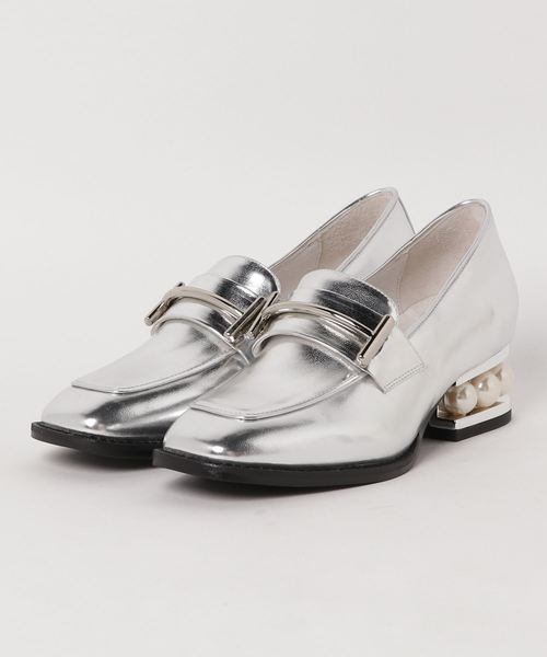 Jeffrey Campbell（ジェフリーキャンベル）の「パールヒールローファー（ローファー・レディース・ブラック/シルバー・38/37/36/39/35）」の2枚目の写真