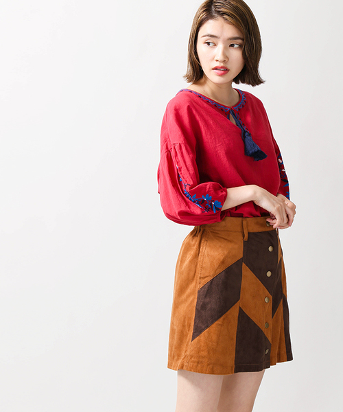 WEGO（ウィゴー）の「WEGO/フェイクスエードAラインミニスカート（スカート・レディース・ライトピンク/その他3/その他2/マスタード/キャメル/その他1/レッド/ダークブラウン・LARGE/MEDIUM）」の7枚目の写真