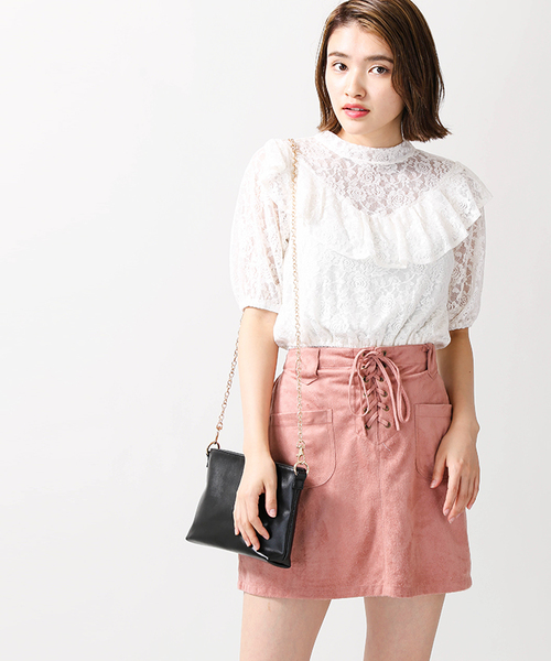 WEGO（ウィゴー）の「WEGO/フェイクスエードAラインミニスカート（スカート・レディース・ライトピンク/その他3/その他2/マスタード/キャメル/その他1/レッド/ダークブラウン・LARGE/MEDIUM）」の5枚目の写真