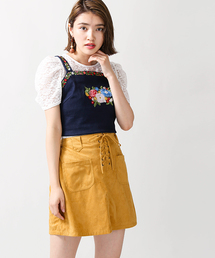 WEGO/フェイクスエードAラインミニスカート
