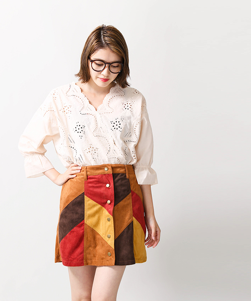 WEGO（ウィゴー）の「WEGO/フェイクスエードAラインミニスカート（スカート・レディース・ライトピンク/その他3/その他2/マスタード/キャメル/その他1/レッド/ダークブラウン・LARGE/MEDIUM）」の14枚目の写真