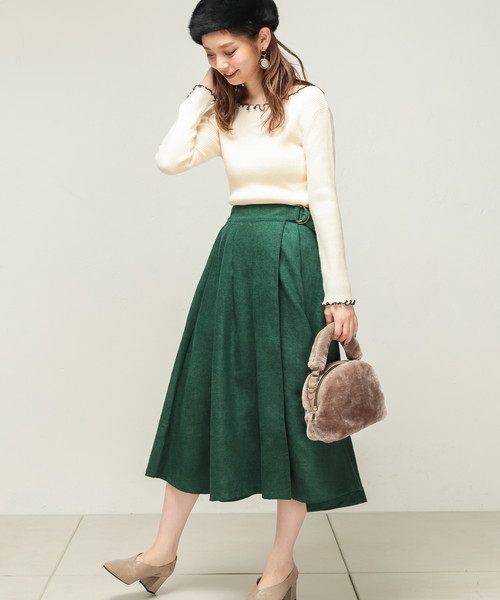 natural couture(ナチュラルクチュール)の「PPメローフリルニット(ニット/セーター・レディース・ブラック/ネイビー/グリーン/アイボリー/マスタード/ピンク系その他・FREE)」の10枚目の写真