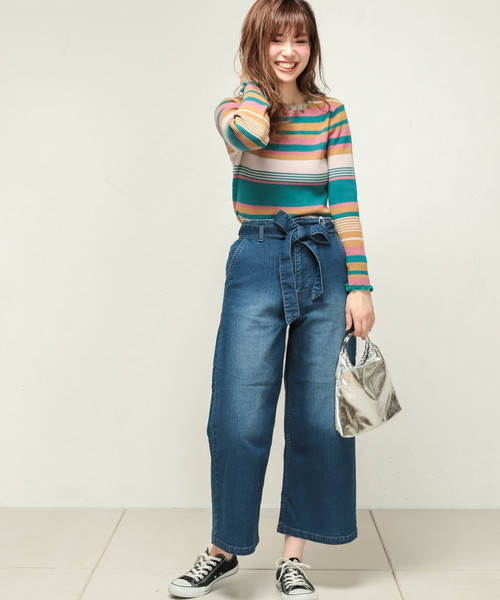 natural couture(ナチュラルクチュール)の「PPメローフリルニット(ニット/セーター・レディース・ブラック/ネイビー/グリーン/アイボリー/マスタード/ピンク系その他・FREE)」の21枚目の写真