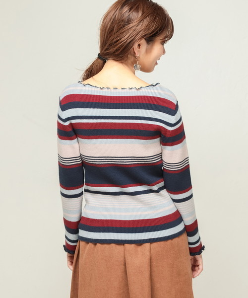 natural couture(ナチュラルクチュール)の「PPメローフリルニット(ニット/セーター・レディース・ブラック/ネイビー/グリーン/アイボリー/マスタード/ピンク系その他・FREE)」の20枚目の写真