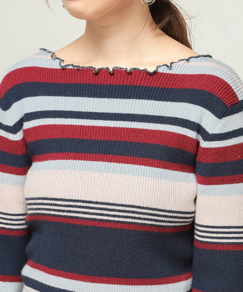 natural couture(ナチュラルクチュール)の「PPメローフリルニット(ニット/セーター・レディース・ブラック/ネイビー/グリーン/アイボリー/マスタード/ピンク系その他・FREE)」の15枚目の写真