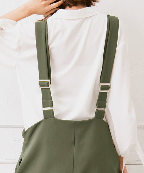 Pierrot（ピエロ）の「カットジョーゼット素材 オールインワン（サロペット/オーバーオール・レディース・ブラック/ネイビー・M/L）」の17枚目の写真