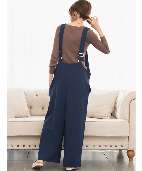 Pierrot（ピエロ）の「カットジョーゼット素材 オールインワン（サロペット/オーバーオール・レディース・ブラック/ネイビー・M/L）」の10枚目の写真