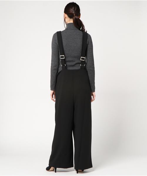 Pierrot（ピエロ）の「カットジョーゼット素材 オールインワン（サロペット/オーバーオール・レディース・ブラック/ネイビー・M/L）」の4枚目の写真