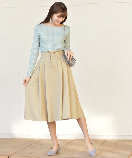 rps（アールピーエス）の「ワイドリブボートネック長袖ニットプルオーバー（ニット/セーター・レディース・オフホワイト/ブラック/杢グレー/ベージュ系その他/ミント/ブルー/ネイビー/イエロー/ピンク/レッド・M/L）」の17枚目の写真