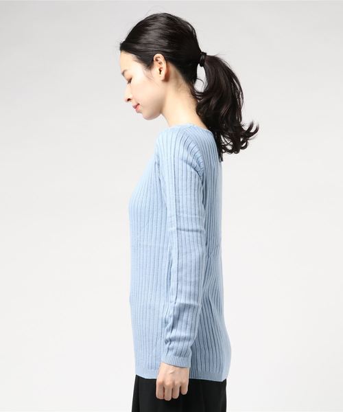 rps（アールピーエス）の「ワイドリブボートネック長袖ニットプルオーバー（ニット/セーター・レディース・オフホワイト/ブラック/杢グレー/ベージュ系その他/ミント/ブルー/ネイビー/イエロー/ピンク/レッド・M/L）」の15枚目の写真