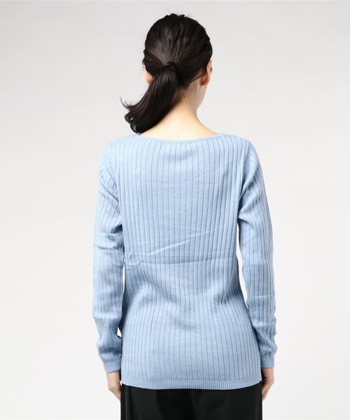 rps（アールピーエス）の「ワイドリブボートネック長袖ニットプルオーバー（ニット/セーター・レディース・オフホワイト/ブラック/杢グレー/ベージュ系その他/ミント/ブルー/ネイビー/イエロー/ピンク/レッド・M/L）」の19枚目の写真