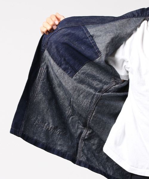 MACOBER(マコバ)の「【Begin Market 3月掲載】MACOBER/マコバーインディゴ クラシックアトリエジャケット(カバーオール・メンズ・インディゴブルー・LARGE/MEDIUM/SMALL)」の2枚目の写真