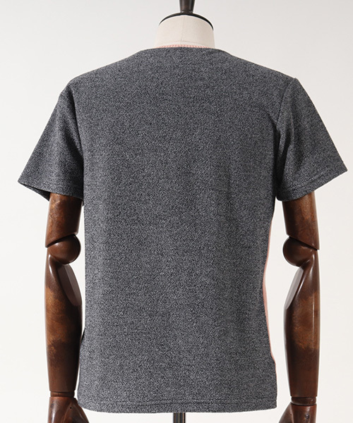 CAMBIO（カンビオ）の「mt4808-Melange Pile×Knit Short Sleeve Pullover　プルオーバー（Tシャツ/カットソー・メンズ・ピンク系その他/ブラック/テラコッタ/エメラルド・M/S/L）」の11枚目の写真