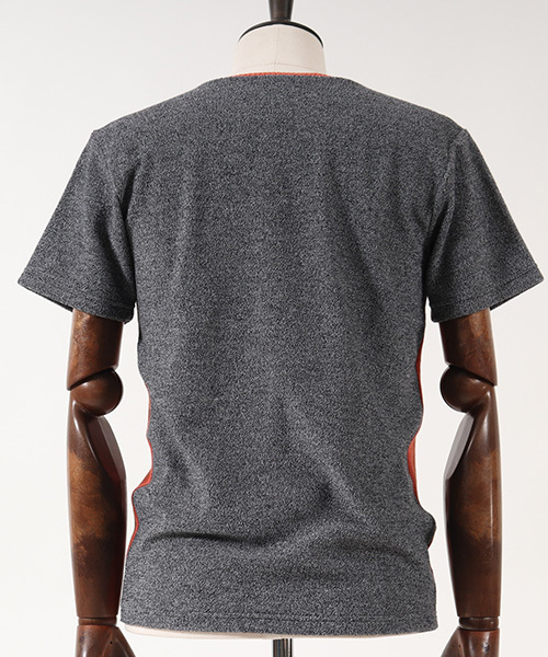 CAMBIO（カンビオ）の「mt4808-Melange Pile×Knit Short Sleeve Pullover　プルオーバー（Tシャツ/カットソー・メンズ・ピンク系その他/ブラック/テラコッタ/エメラルド・M/S/L）」の13枚目の写真