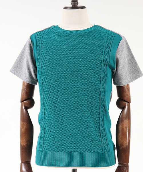 CAMBIO（カンビオ）の「mt4808-Melange Pile×Knit Short Sleeve Pullover　プルオーバー（Tシャツ/カットソー・メンズ・ピンク系その他/ブラック/テラコッタ/エメラルド・M/S/L）」の16枚目の写真