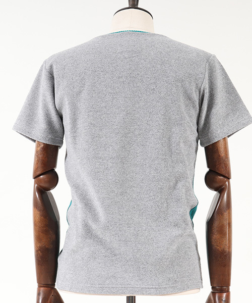 CAMBIO（カンビオ）の「mt4808-Melange Pile×Knit Short Sleeve Pullover　プルオーバー（Tシャツ/カットソー・メンズ・ピンク系その他/ブラック/テラコッタ/エメラルド・M/S/L）」の6枚目の写真