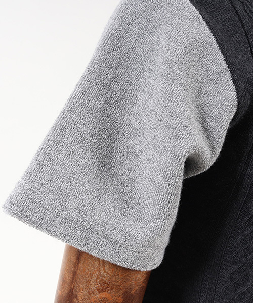 CAMBIO（カンビオ）の「mt4808-Melange Pile×Knit Short Sleeve Pullover　プルオーバー（Tシャツ/カットソー・メンズ・ピンク系その他/ブラック/テラコッタ/エメラルド・M/S/L）」の19枚目の写真