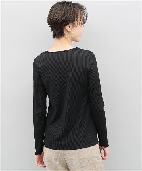 ADAM ET ROPE'（アダムエロペ）の「シアーストライプクルーネックプルオーバー（Tシャツ/カットソー・レディース・ブラック/ホワイト・FREE）」の8枚目の写真