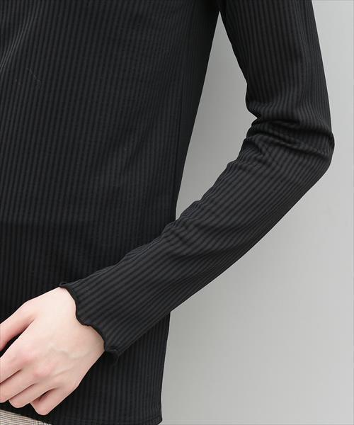 ADAM ET ROPE'（アダムエロペ）の「シアーストライプクルーネックプルオーバー（Tシャツ/カットソー・レディース・ブラック/ホワイト・FREE）」の10枚目の写真