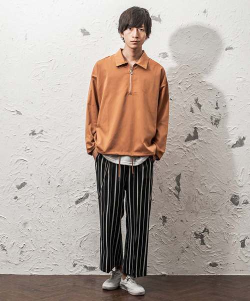 MinoriTY（マイノリティ）の「ＴＲハーフZIPシャツ ビッグシルエット アノラック（シャツ/ブラウス・メンズ・ブラック/ベージュ/ネイビー/グレー/ワイン・M/L）」の15枚目の写真