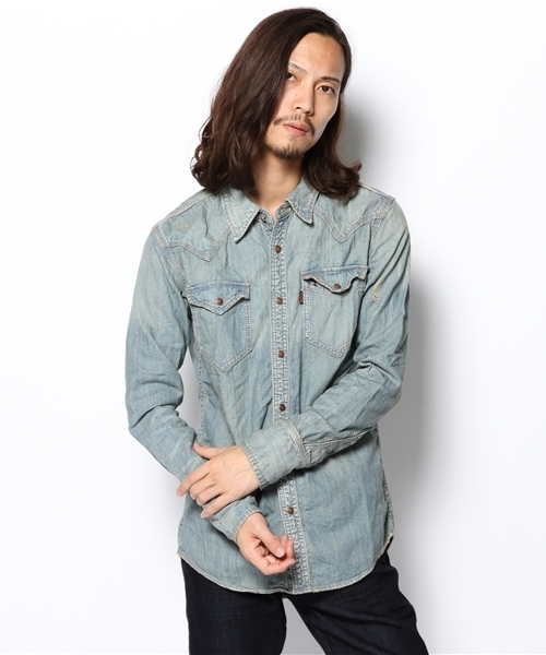 goa(ゴア)の「6oz デニムシャツ(シャツ/ブラウス・メンズ・ブラック/ブルー/インディゴブルー・1/2)」の3枚目の写真