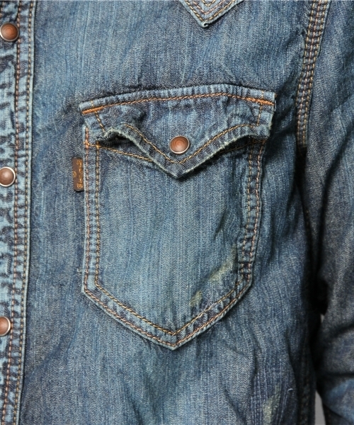 goa(ゴア)の「6oz デニムシャツ(シャツ/ブラウス・メンズ・ブラック/ブルー/インディゴブルー・1/2)」の9枚目の写真