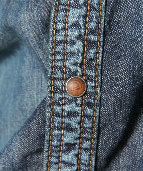 goa(ゴア)の「6oz デニムシャツ(シャツ/ブラウス・メンズ・ブラック/ブルー/インディゴブルー・1/2)」の10枚目の写真