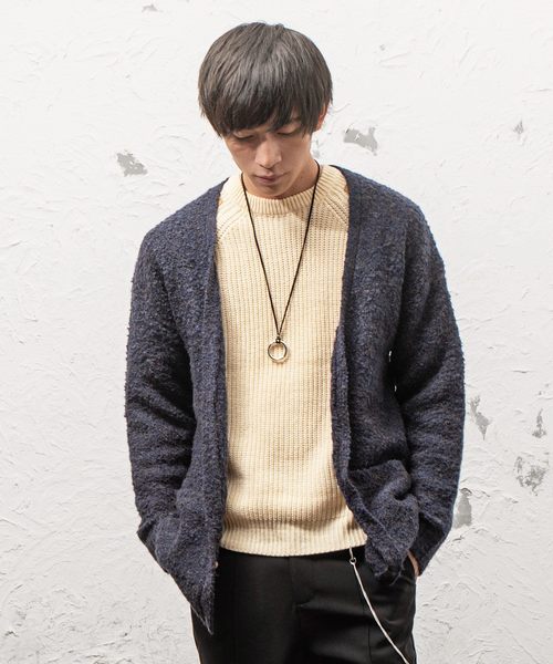 MinoriTY（マイノリティ）の「3Ｇブークレヤーンコーディガン（カーディガン/ボレロ・メンズ・ブラック/ネイビー/ブラウン/グレー・M/L）」の4枚目の写真