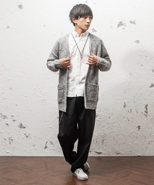 MinoriTY（マイノリティ）の「3Ｇブークレヤーンコーディガン（カーディガン/ボレロ・メンズ・ブラック/ネイビー/ブラウン/グレー・M/L）」の12枚目の写真