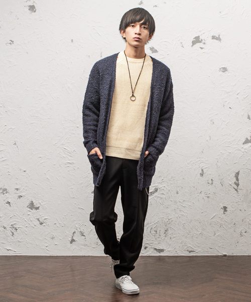 MinoriTY（マイノリティ）の「3Ｇブークレヤーンコーディガン（カーディガン/ボレロ・メンズ・ブラック/ネイビー/ブラウン/グレー・M/L）」の8枚目の写真