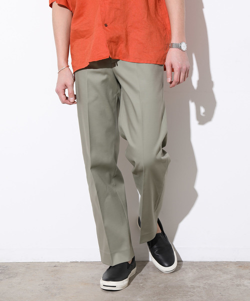 ADAM ET ROPE'（アダムエロペ）の「ダブルクロス ストレートスラックス（スラックス・メンズ・ブラック/モスグリーン・M/L）」の2枚目の写真