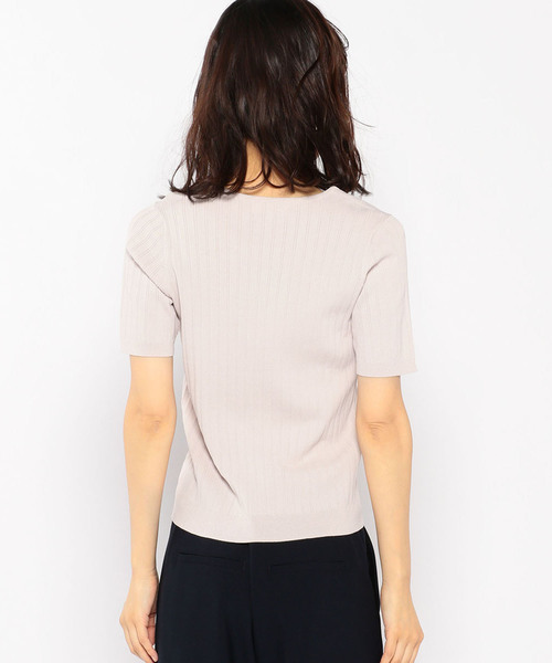 A/C DESIGN BY ALPHA CUBIC（エーシーデザインバイアルファキュービック）の「Vネックリブニット（ニット/セーター・レディース・サックスブルー/ピンク/オフホワイト/ネイビー・M size/L size）」の12枚目の写真