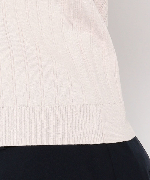 A/C DESIGN BY ALPHA CUBIC（エーシーデザインバイアルファキュービック）の「Vネックリブニット（ニット/セーター・レディース・サックスブルー/ピンク/オフホワイト/ネイビー・M size/L size）」の15枚目の写真