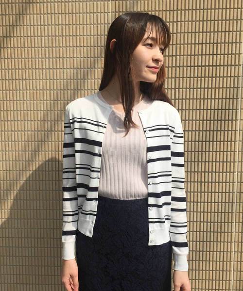 A/C DESIGN BY ALPHA CUBIC（エーシーデザインバイアルファキュービック）の「Vネックリブニット（ニット/セーター・レディース・サックスブルー/ピンク/オフホワイト/ネイビー・M size/L size）」の18枚目の写真