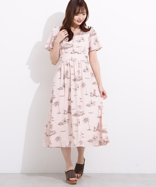 セール Body リゾートプリントシャーリングワンピース ワンピース Proportion Dressing プロポーションボディドレッシング のファッション ワンピース Dressing プロポーションボディドレッシング のワンピース リゾートプリントシャーリングワンピース 121