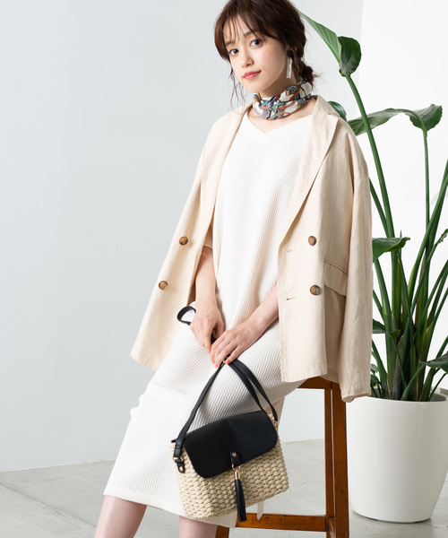 WEGO（ウィゴー）の「WEGO/2WAYワッフルワンピース（ワンピース・レディース・ブラック/オフホワイト/ライトブラウン・FREE）」の2枚目の写真