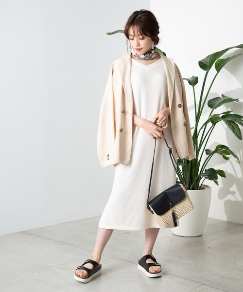 WEGO（ウィゴー）の「WEGO/2WAYワッフルワンピース（ワンピース・レディース・ブラック/オフホワイト/ライトブラウン・FREE）」の18枚目の写真