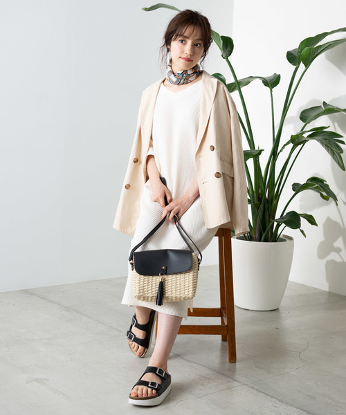 WEGO（ウィゴー）の「WEGO/2WAYワッフルワンピース（ワンピース・レディース・ブラック/オフホワイト/ライトブラウン・FREE）」の16枚目の写真