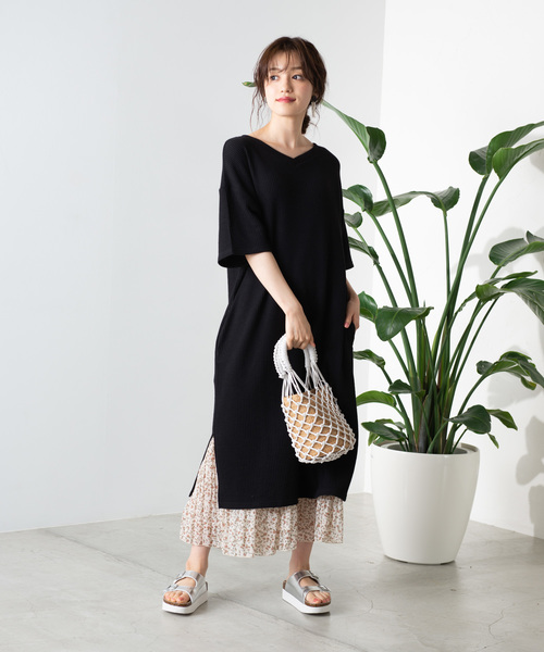 WEGO（ウィゴー）の「WEGO/2WAYワッフルワンピース（ワンピース・レディース・ブラック/オフホワイト/ライトブラウン・FREE）」の15枚目の写真