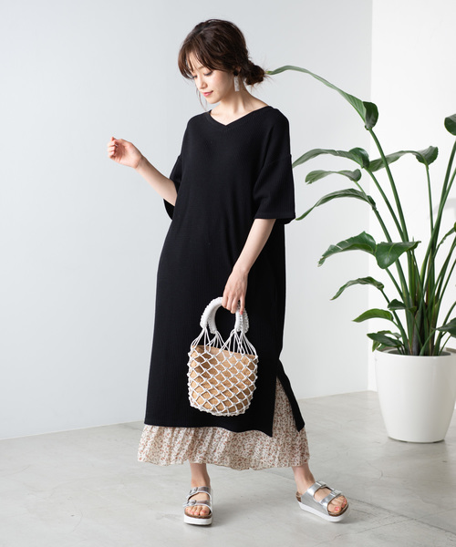 WEGO（ウィゴー）の「WEGO/2WAYワッフルワンピース（ワンピース・レディース・ブラック/オフホワイト/ライトブラウン・FREE）」の14枚目の写真