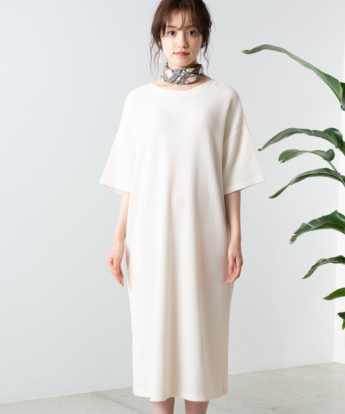 WEGO（ウィゴー）の「WEGO/2WAYワッフルワンピース（ワンピース・レディース・ブラック/オフホワイト/ライトブラウン・FREE）」の9枚目の写真